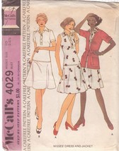 Mc Call&#39;s Pattern 4029 Size 10 Misses’ Dress And Jacket - £2.34 GBP