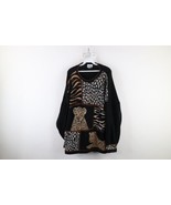 Vintage 90s Streetwear Womens 3X Safari Leopard Cheetah Print Knit Sweat... - $94.66 CAD