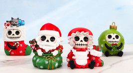 Christmas Furry Bones Mr Mrs Santa Claus Tree Ornament And Stocking Figurines - £44.55 GBP