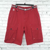 Eight 732 Cargo Shorts Mens 34 Red Streetwear Logo Cotton 90S Y2K Jorts - £19.65 GBP