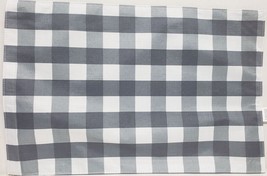 Set Of 3 Thin Linen Fabric Placemats (11&quot;x17&quot;) Grey &amp; White Checkered, Plaid, Gr - £11.76 GBP