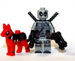 Minifigure Deadpool Grey with Dog Marvel Comic Custom Toy - £4.02 GBP