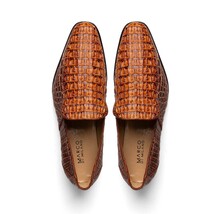genuine caiman crocodile slip on Shoes Trento Rustic Cognac image 5
