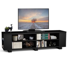 Modern Entertainment Center in Black Wood Finish - Holds up to 60-inch TV - £221.42 GBP