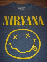 Vintage Style Nirvana Smiley Face T-Shirt Band Mens Small 1990&#39;s - £15.79 GBP