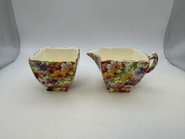 James Kent DU BARRY Dubarry Floral Chintz Small Creamer &amp; Open Sugar Bowl - $69.99