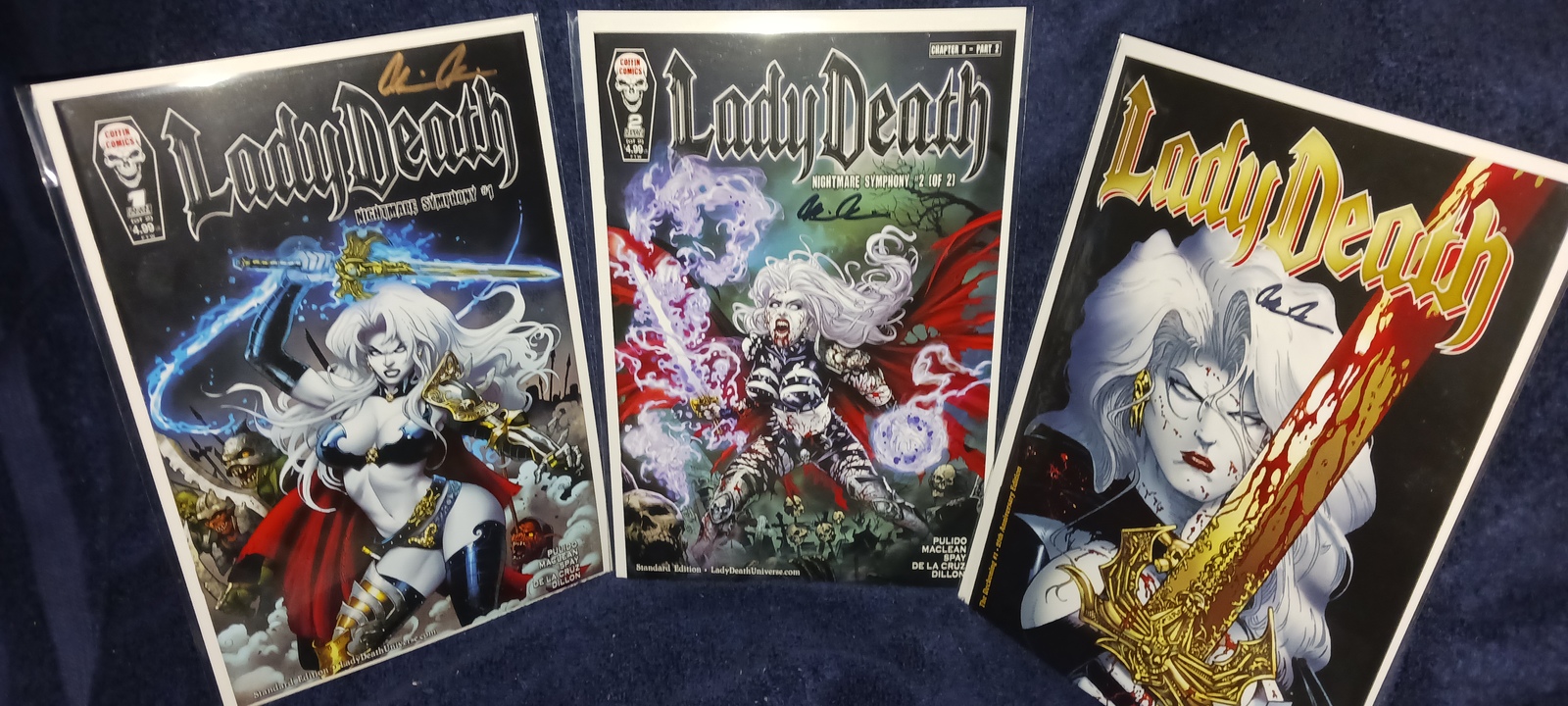 3 EXQUISITE LADY DEATH COVERS/ NIGHTMARE SYMPHONY 1&amp;2/25TH ANNIVERSARY/S... - $31.99