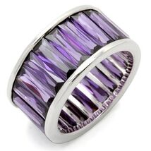 0W128 - Rhodium Brass Ring with AAA Grade CZ  in Amethyst - €12,49 EUR