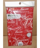 Christmas Vinyl Tablecloth Cover Ecovinyl 60&quot; Round Flannel Back Kane Ho... - $9.86