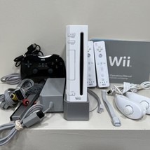 Nintendo Wii Console 2 Remotes 2 Nunchuck 1 Classic Controller + 7 RETRO Games - $125.77