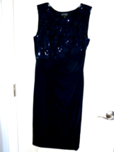 Size 8 Dark navy Sleeveless Party Coctail Evening Dress En Focus Studio ... - $17.32