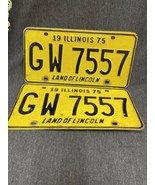 Illinois 1975 Old License Plate Pair Garage Municipal Car Tag Vtg Man Ca... - £14.99 GBP