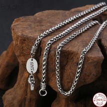 S925 Silver Bracelet Skull and silver Retro Rock Hip-Hop BraceletPunk Silver Bra - £84.30 GBP