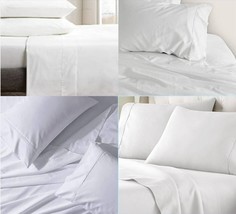 Raj Linen Premium Bed Sheet Set Egyptian Cotton Rich, White - £31.00 GBP