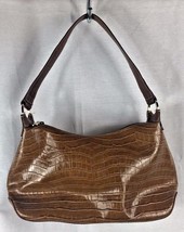 Jones New York Tan Brown Handbag Purse Bag Reptile Print Zipper closure - £10.44 GBP