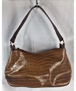 Jones New York Tan Brown Handbag Purse Bag Reptile Print Zipper closure - £10.58 GBP