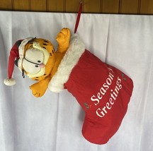 Vintage 1981 Garfield Plush Creations Christmas Stocking &quot;Season&#39;s Greet... - £34.68 GBP