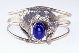 Designer Carol Felley Lapis Lazuli Spotted Leopard Cuff Bracelet - £538.13 GBP