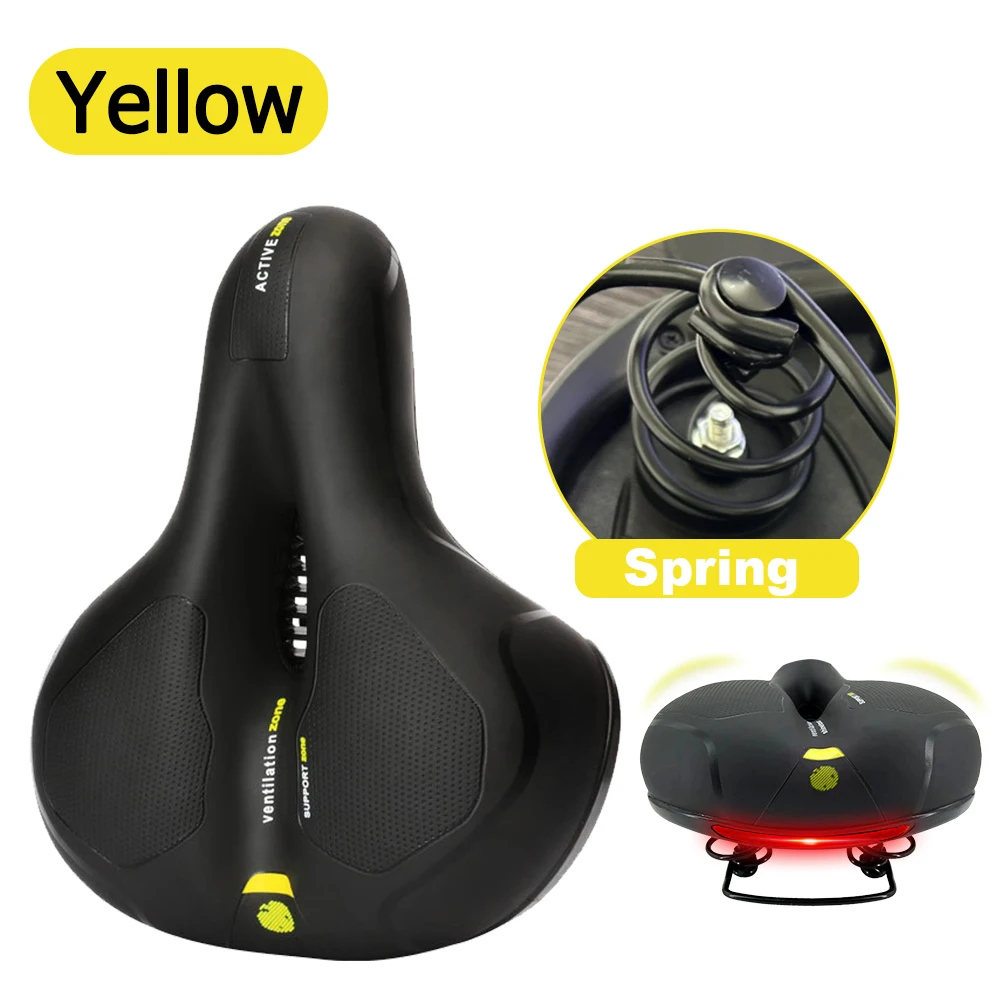 Bike Seat Bicycle Saddle Mountain Cushion Bicycle Big Butt Widened Shock Soft Sa - £106.38 GBP