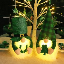 St Patricks Day Gnomes Gifts, 2 Pcs Handmade Plush Tomte Swedish Scandinavian Gn - £39.53 GBP