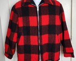 Vintage Woolrich Buffalo Plaid Wool Coat Jacket Black Red Insulated Med ... - $69.29