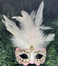 Mardi Gras Rhinestone Christmas Ornament Carnival Shabby Chic Pink and Gold NWT - £8.43 GBP