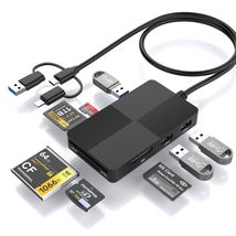 USB 3.0 USB-C Multi Memory Card Reader 8 in 2 SD/TF/CF/Micro SD/XD/MS Ad... - $283.72 MXN