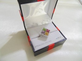 Department Store Size 9 Sterling Silver Flower Cubic Zirconia Ring BX702 $135 - £35.17 GBP