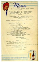1930&#39;s Dinner Menu on PABST Brewing Company Form 1425 Northeast United S... - $17.82