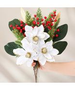 24 Pcs Artificial Christmas Magnolia Pine Berry Stems Red Glitter - €20,51 EUR 24 Pcs Artificial Christmas Magnolia Pine Berry Stems Red Glitter - €20,51 EUR