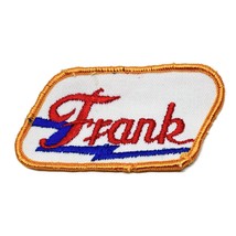Vintage Name Frank Yellow Red Patch Embroidered Sew-on Work Shirt Unifor... - £2.76 GBP