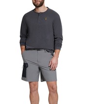 Bass Outdoor Men&#39;s L/S Hilltop Henley Shirt in Asphalt Grey-Large - £17.37 GBP