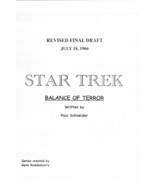 STAR TREK: BALANCE OF TERROR by Paul Schneider 1966 repro TV series script - $21.99