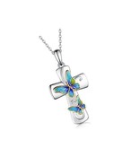 925 Sterling Silver Cross Butterfly Pendant Necklace for Women Anniversa... - $148.42