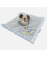 Disney Mickey Mouse Round the Garden Blue Satin Lovey Baby Security Blanket - $16.69