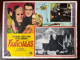 Vintage Mexican FANTOMAS Jean Marais Louis de Funes Lobby Card FROM 1960&#39;s - $37.39