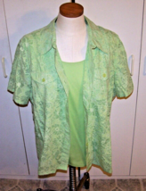 Alfred Dunner Women&#39;s 2-Piece Set - Shirt &amp; Tank Top - Lt. Green - Sz. 16 - Nwot - £15.71 GBP