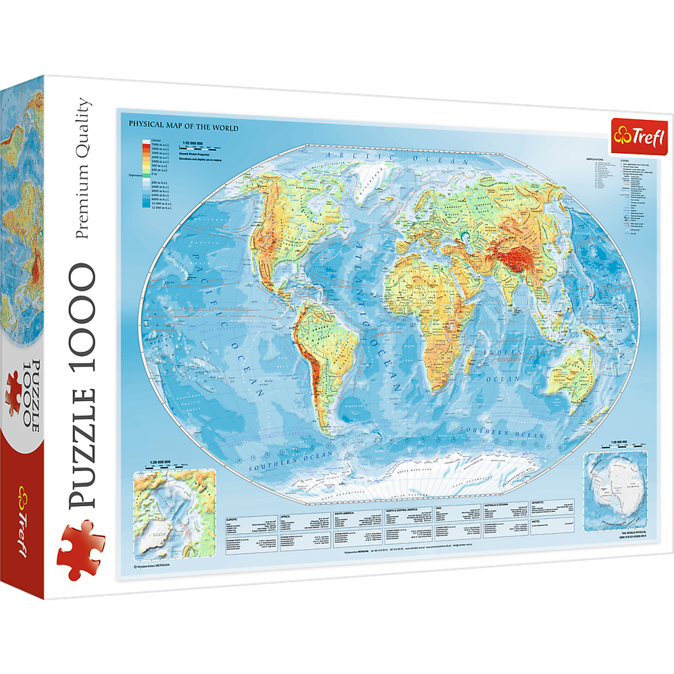 1000 Piece Jigsaw Puzzles, Physical Map of The World, Puzzle of the Eart... - $36.55