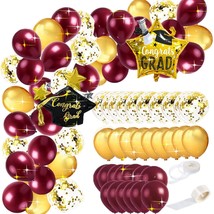 Graduation Party Decorations Burgundy Gold 2024/Maroon Gold Graduation Decoratio - £17.18 GBP