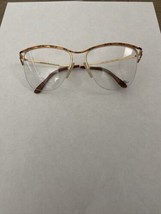 New VTG Logo Paris Curved Brow Gold &amp; Orange Tortoise Glasses Frames 53-16-130 - $30.00