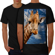 Giraffe Sky Wild Animal Shirt Blue Safari Men T-shirt Back - £10.38 GBP