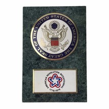 Vintage 1976 United States Bicentennial Great Shield Paperweight Marble ... - $18.93 CAD