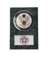 Vintage 1976 United States Bicentennial Great Shield Paperweight Marble ... - $19.04 CAD