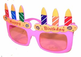 1 pair PINK HAPPY BIRTHDAY CAKE PARTY GLASSES costume men womens sunglas... - £5.19 GBP