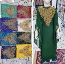 Georgette caftan Dress Abaya Long Kaftan  Gown Wedding Party Moroccan Ki... - $72.05