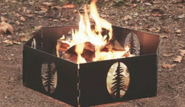 27” Fire Ring Portable Steel Folding Wood Burning Outdoor Fire Pit HEAVY DUTY - £43.83 GBP