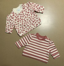 NEW Baby Infant Fleece Sweat Shirt Set of 2 Stripes &amp; Leopard NB Newborn... - $14.99