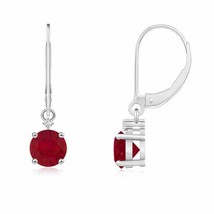 Authenticity Guarantee 
Angara Natural 5mm Ruby Classic Earrings in 14K White... - £800.43 GBP