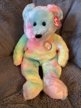 2000 Ty Beanie Buddy - BB the Birthday Bear - 15&quot; Retired Plush Toy MwMT - £7.91 GBP