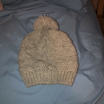 Winter Cable Knit Beanie Hat with Pom for Women Gray NEW - £2.35 GBP